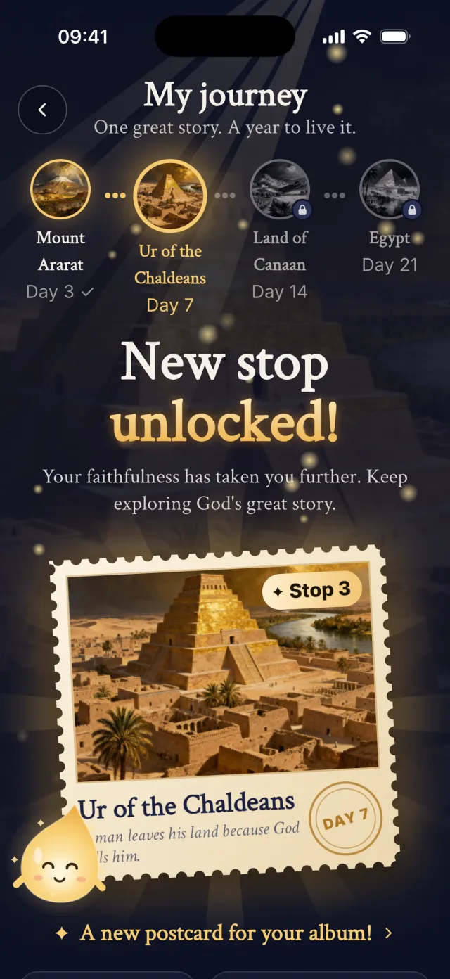 The postcard of a newly unlocked stop